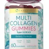 Collagen Peptides Type I,II,III,V,X Gummies - 60 Count